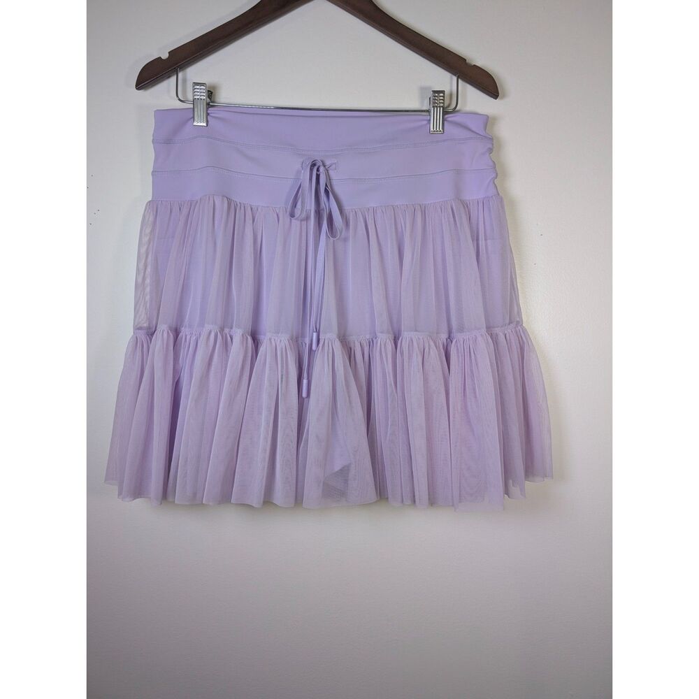 POPFLEX Pirouette Skort XL Lavender Balletcore Tiered Mesh Activewear Feminine - Picture 2 of 8